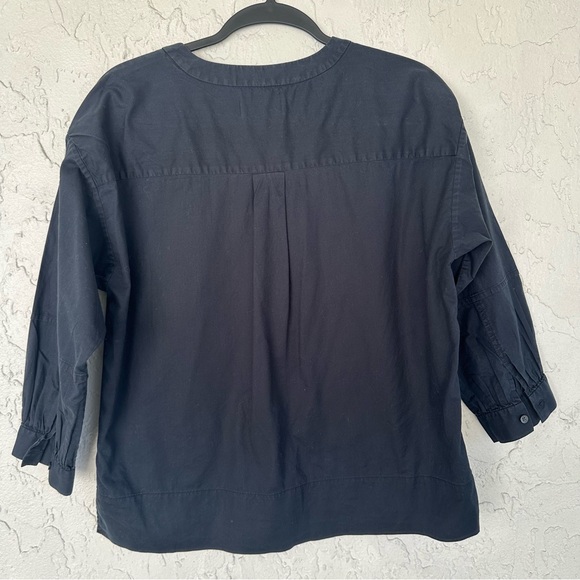 EVERLANE Shirt Top Women 4 Lantern Button Down V Neck 3/4‎ Sleeve - Picture 2 of 4